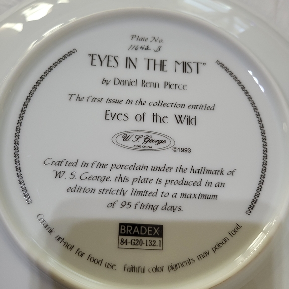 (3626)W J George-Collector Plate-Eyes Of The Wild-Eyes Of The Mist by Renn Pierc - Picture 2 of 3